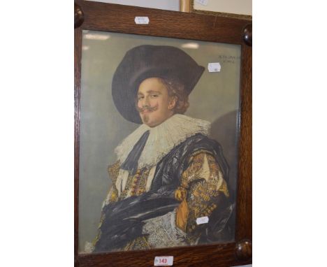 After Frans Hals (c.1582-1666), early 20th Century colour print, 'Laughing Cavalier', displayed in a period oak frame, framed