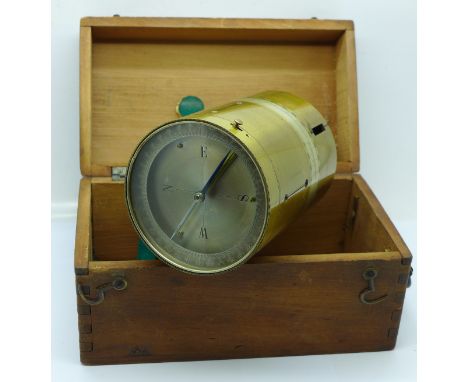 An early 20th Century surveyor's cross with long needle compass, boxed 