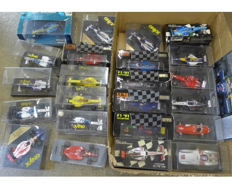 A collection of F1 model racing cars, boxed 