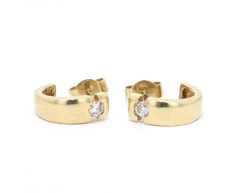 Paar Ohrringe 585 Gold mit Brillanten  Material:&nbsp;585 Gelbgold Diamanten: 2 Brillanten, ges. ca. 0,15 ct, Reinheit: SI, F