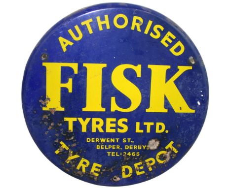 Fisk - a porcelain enamel advertising sign, diameter 40 cm.