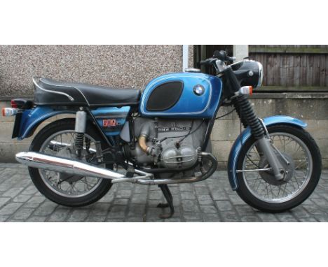 1972 BMW R60/5, 600 cc. Registration number AWU 497K (see text). Frame number 2946394. Engine number 2946394. In 1964, BMW ma