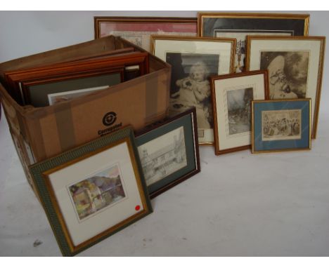 A mixed lot of pictures and prints to include a J. R. Parkin colour racing print and various other colour prints etc. 