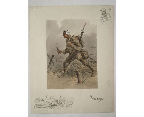 Snaffles (Charles Johnson Payne).  The Canadian, hand coloured lithograph laid down on original mount with lithographic remar