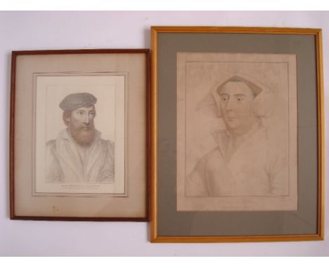 After Hans Holbein, engraved by Bartolozzi 'The Lady Rich' in his majesties collection dated 1975 together with a smaller por