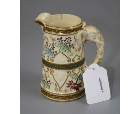 A Royal Worcester jug of cylindrical tapering form, with elephant mask handle and Japanoise decoration, 1878, 10cm