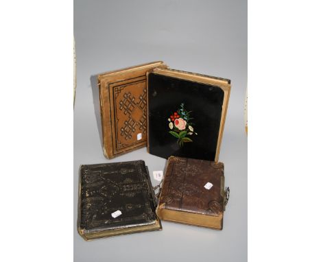 Four Edwardian photograph albums containing several dozen portrait cards, various studios