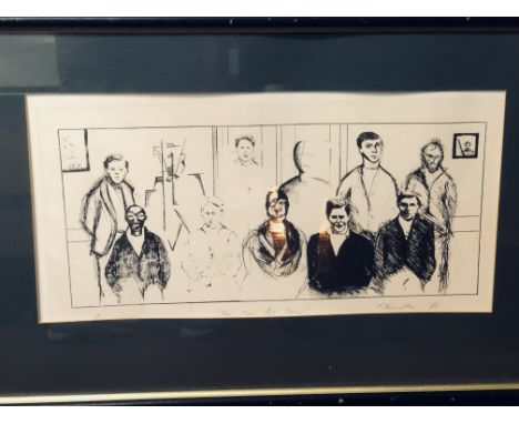 Richard Hamilton extremely rare limited edition print 7/25 titled 'The fine art team signed in pencil R Hamilton 1980 49 cm x