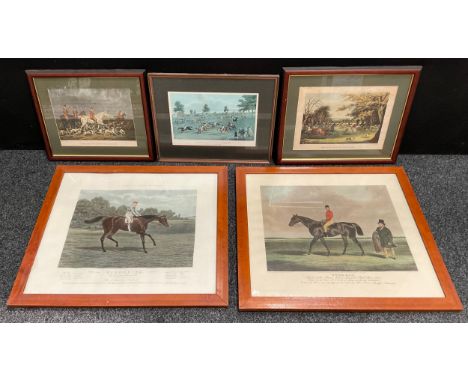 Pictures and Prints - Equestrian Interest - Harington Bird, after, E Stock, by, McQueen's Race Winners Signorina, coloured pr