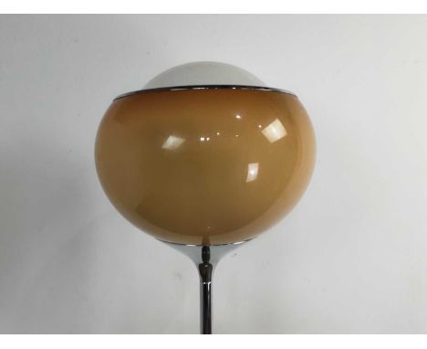 HARVEY GUZZINI, ITALIAN 'BUD GRANDE' FLOOR LAMP DESIGNED FOR MEBLO 1968 with acrylic shade on chromed column and base, unmark