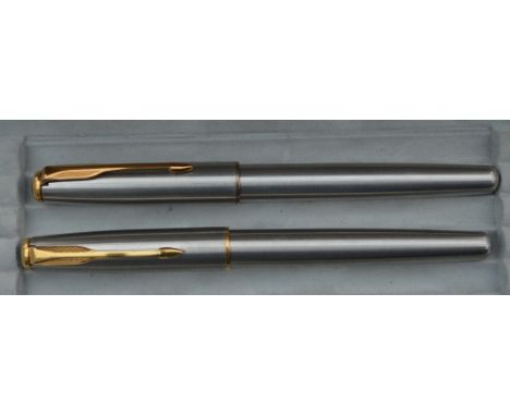 A Parker Sonnet fountain pen and roller ball, Fighter GT 18k nib