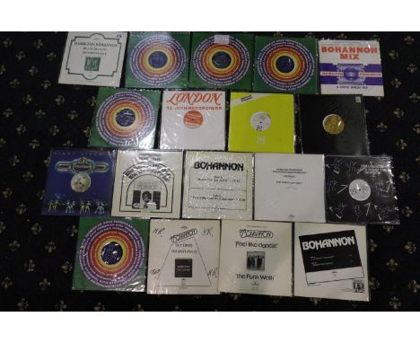 Eighteen Hamilton Bohannon 12 inch singles including promos and some multiple copies. UK P&amp;P Group 3 (£30+VAT for the fir