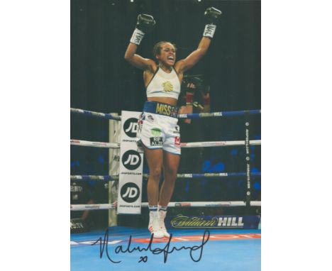 Boxing Natasha Jonas signed 12x8 inch colour photo. Natasha Jonas (born 18 June 1984) is a British professional boxer who has