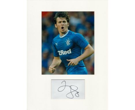 Football Joey Barton 16x12 inch mounted signature piece includes signed white card and colour photo pictured while playing fo