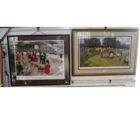 TERENCE CUNEO: 'Ponies in the Lines', signed print 179/350 and another similar signed Cuneo print