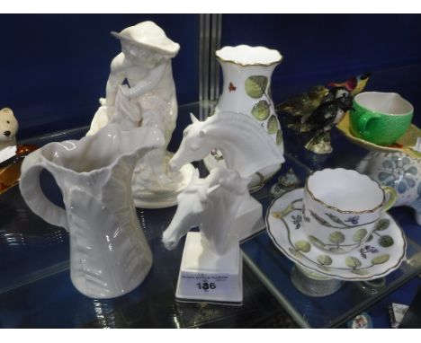 A ROYAL WORCESTER LEAF FORM JUG and other decorative ceramics