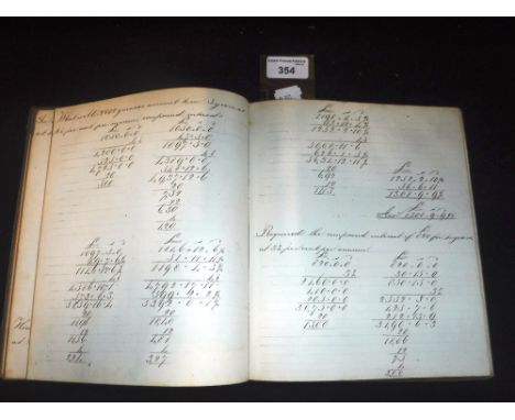 A 19TH CENTURY MANUSCRIPT MATHEMATICS BOOK by John Ball, April 4th 1860