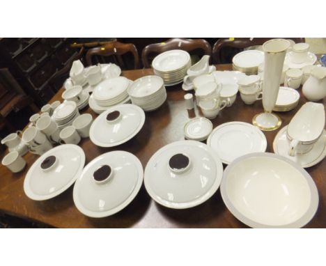 A collection of Royal Doulton "Morning Star" pattern dinner, tea and coffee wares, to include four lidded tureens, cups, sauc