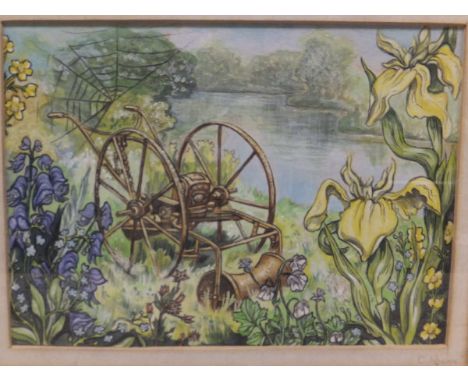 KATHERINE ADEANE "The tired old tractor on a May morning", "Chaff cutter", "Trailer plough", "Somerset farm cart" and "Jabez 