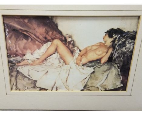 AFTER SIR WILLIAM RUSSELL FLINT "Reclining Nude", colour print, together with a colour print of "Rameses" 