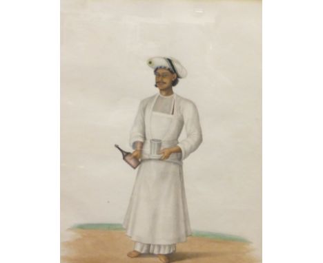 S. MAHOMED AMIR "An Abdar", watercolour, titled verso, together with one other by the same artist, and a 20th Century print o
