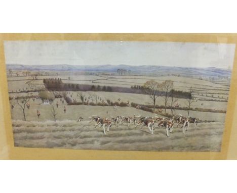 AFTER CECIL ALDIN "The Warwickshire gone away from Watergall", modern colour print, together with various other hunting relat
