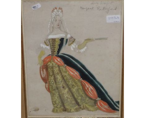 DORIS CLARE ZINKEISEN (1898-1991) "Margaret Rutherford as Lady Wishfort", pencil and watercolour study, signed bottom left an