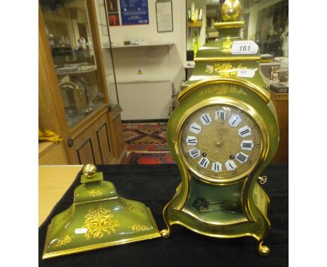 A modern lacquered and gilded bracket clock in the Louis XV taste, the movement by Zenith