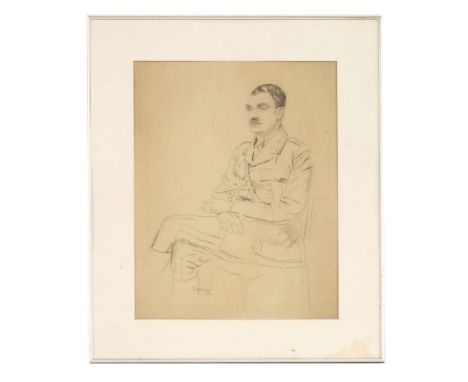 *Frank Dobson (1886-1963)  FW PORTRAIT OF AN OFFICER, SEATED, IN UNIFORM  Signed and dated 19 l.r., pencil  45 x 35cm  *Artis