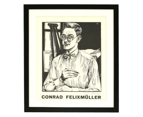*Conrad Felixmller (German, 1897-1977)  FW SELF PORTRAIT  Woodcut, signed and dated 1927 in pencil l.r.  image 59.5 x 46.5cm