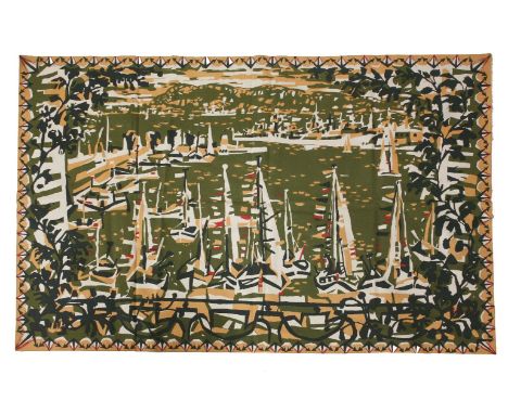A Braun tapestry, 'La Rade de Toulon', designed by E BaboulŠne, numbered 132/200, signed on label, 173cm wide 116cm high