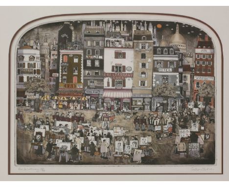 *Graham Clarke (b.1941) 'RUE DE WAKENING' Aquatint, signed, inscribed with title and numbered 108/400 in pencil 54 x 69.5cm *