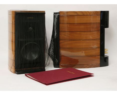 A pair of Sonus Faber 'Guarneri' speakers, c.1995, in walnut, maple and limewood, 38.5cm high (2)