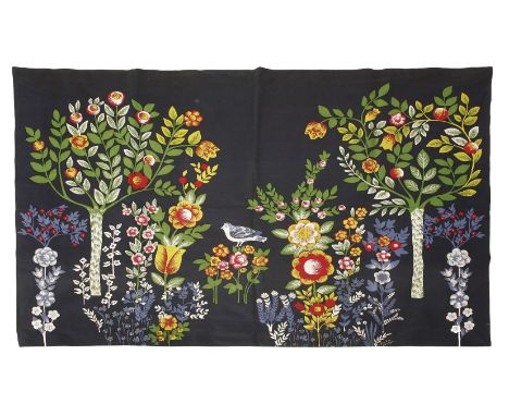 A Braun tapestry, 'Au Jardin Bleu', designed by Jacqueline Humbert, numbered 84/200, signed on label, 173cm wide 116cm high
