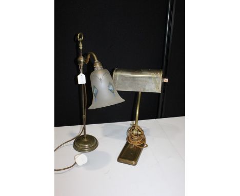 Two lamps, to include a students type lamp and another, (2)