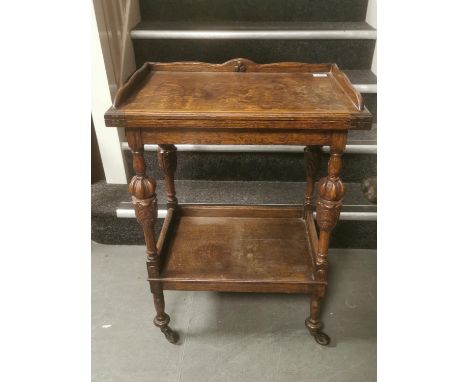 Edwardian Carved Oak &amp; Acorn Detail Games Table