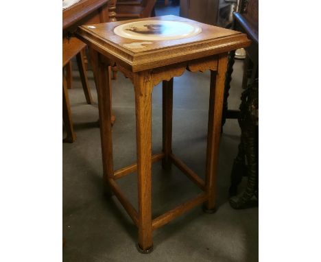 Yorkshire Oak Bespoke Hall Table w/Mad-Hatter or Snail motif and Hans Hoffman/Albert Durer '1578' Red Squirrel Plate built in