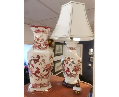Large Masons Mandalay Red Floral Lamp &amp; Vase
