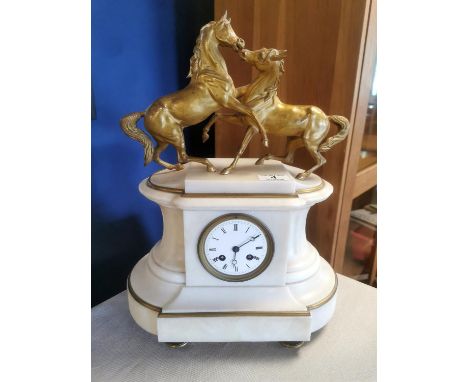 French Antique Japy Fils Medailles Mantel Clock - 43cm high