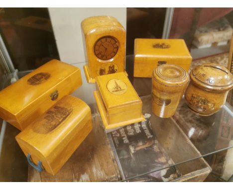 Collection of Vintage Mauchlin Ware Boxes &amp; Ornaments