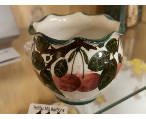 Small Floral Wemyss Vase w/fluted edge top