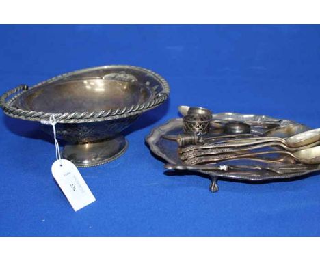 LOT OF SILVER PLATED AND SILVER ITEMS ITEMS
including a basket, tray, flat ware etc