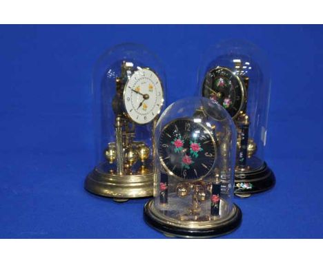 20TH CENTURY KERN ANNIVERSARY MANTEL CLOCK
signed key wind movement, the black painted dial with floral decoration, under a g