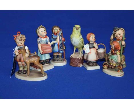 SIX HUMMEL FIGURES OF CHILDREN
together with a Geobel canary figure (7)