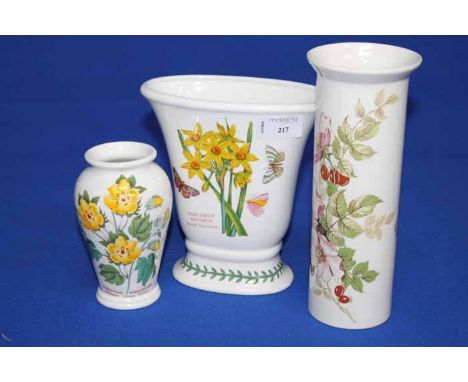LOT OF PORTMEIRION ITEMS
including several wooden lidded jars, three vases, trinket boxes etc; together with a group of plate