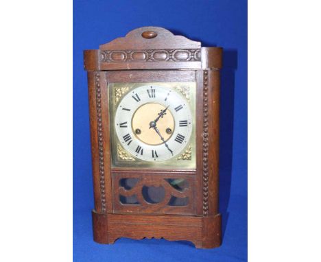 EDWARDIAN OAK MANTEL CLOCK