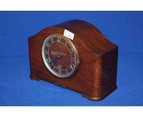 THREE MANTEL CLOCKS,
including a walnut chiming clock
