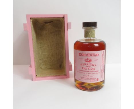 A bottle of Edradour highland single malt scotch whisky