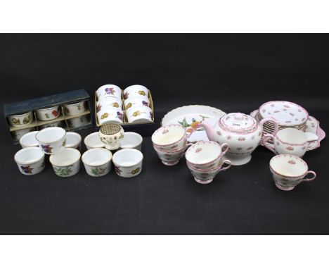 An assortment of ceramics. To include Royal Worcester Evesham pattern ramekins and a Shelly part tea service