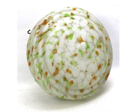 A 1950s marble effect glass ceiling light shade. 35cm diameter